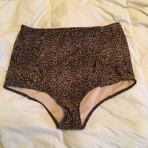 High waisted leopard swim bottom NEVER WORN